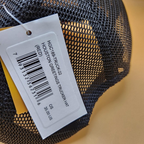 Houston Texas Hat Cap‎ Snap Back One Size Red White Black Trucker Greetings Mens - Picture 9 of 10